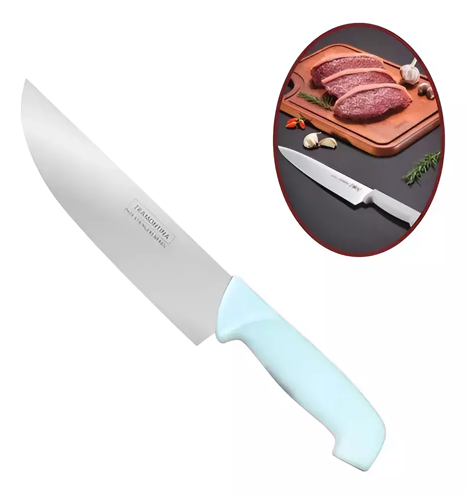 Cuchillo De Acero Inoxidable Cabo Plástico Cocina 7pulgadas