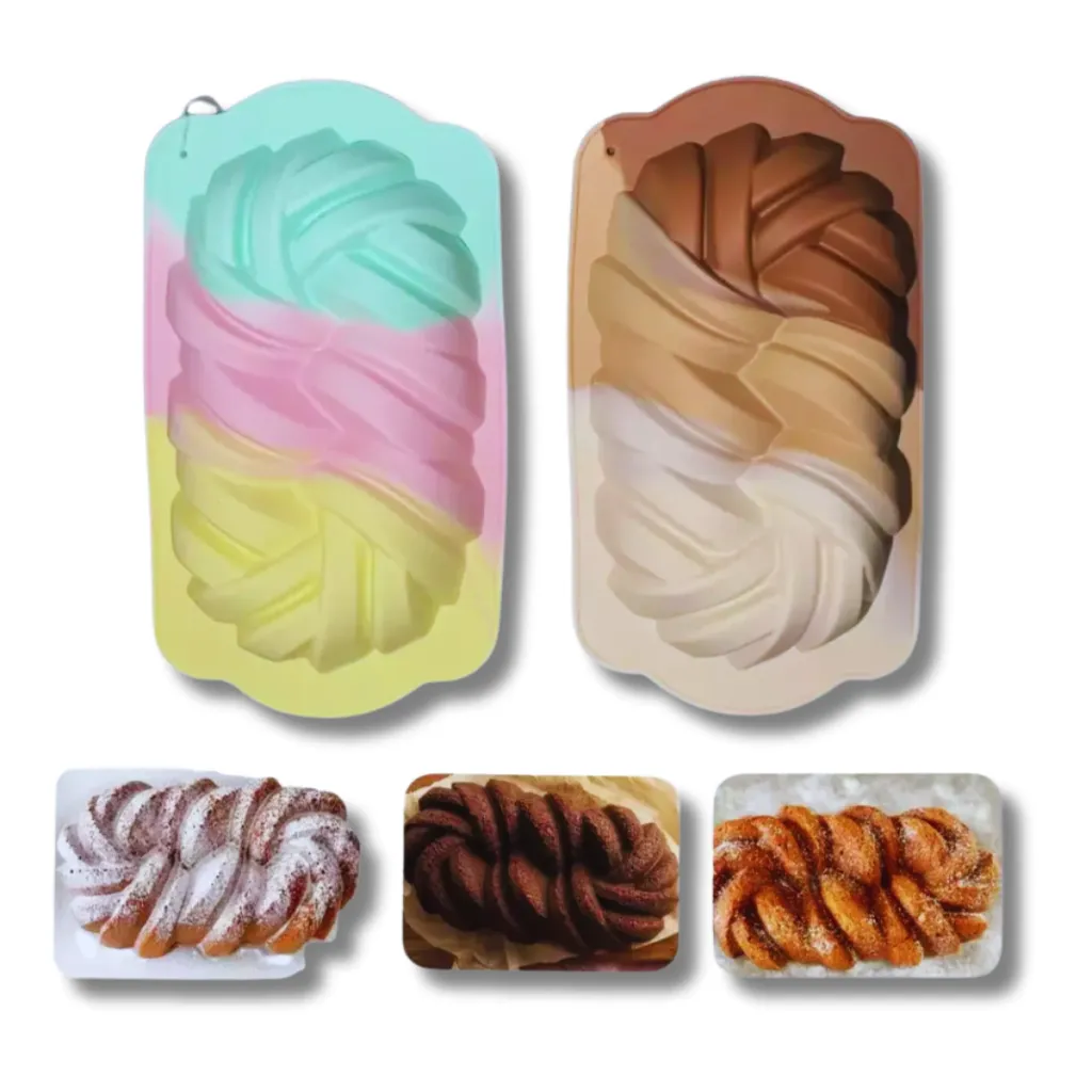 Molde Silicona Trenzado Budín Pan Repostería Cocina Horno