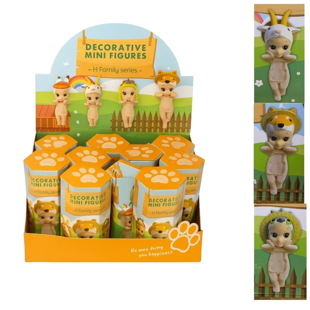 Muñeco Animales Granja Sorpresa Cajita Celular Tablet X 1
