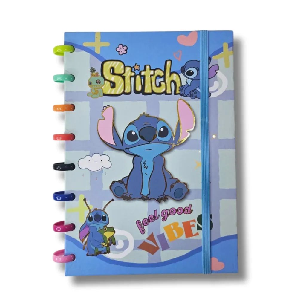 Libreta Aros Premium Diseño Exclusivo Capibara Stitch Labubu - Vibes