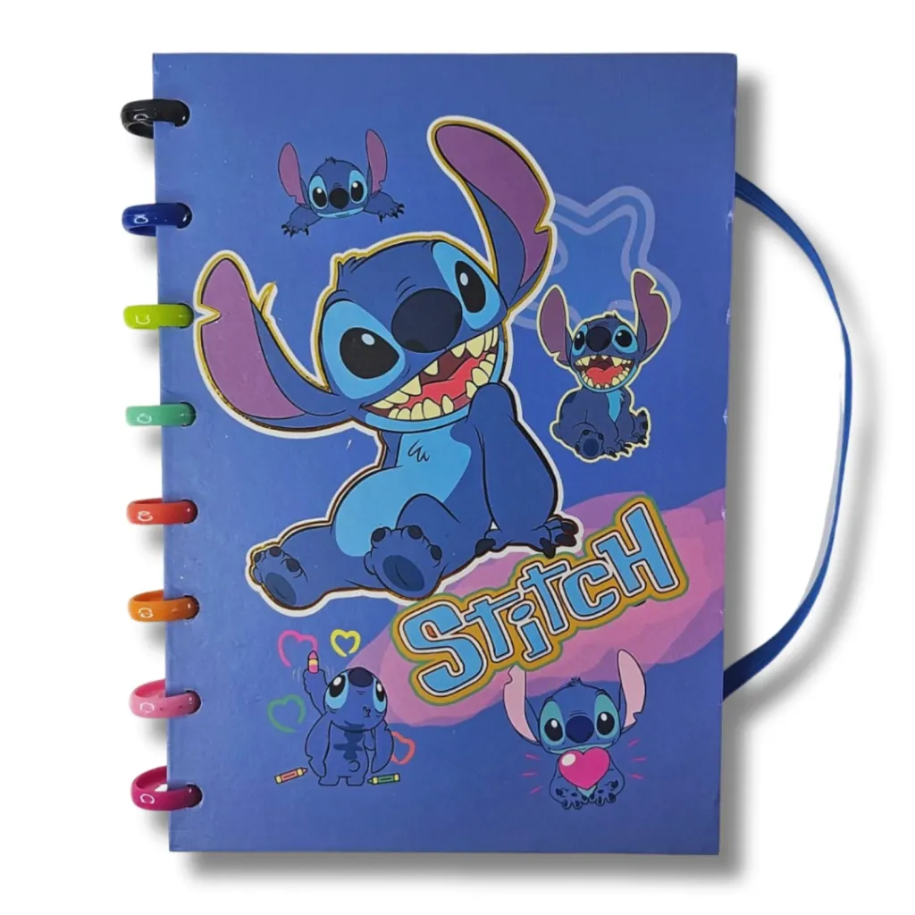 Libreta Aros Premium Diseño Exclusivo Capibara Stitch Labubu - Stitch