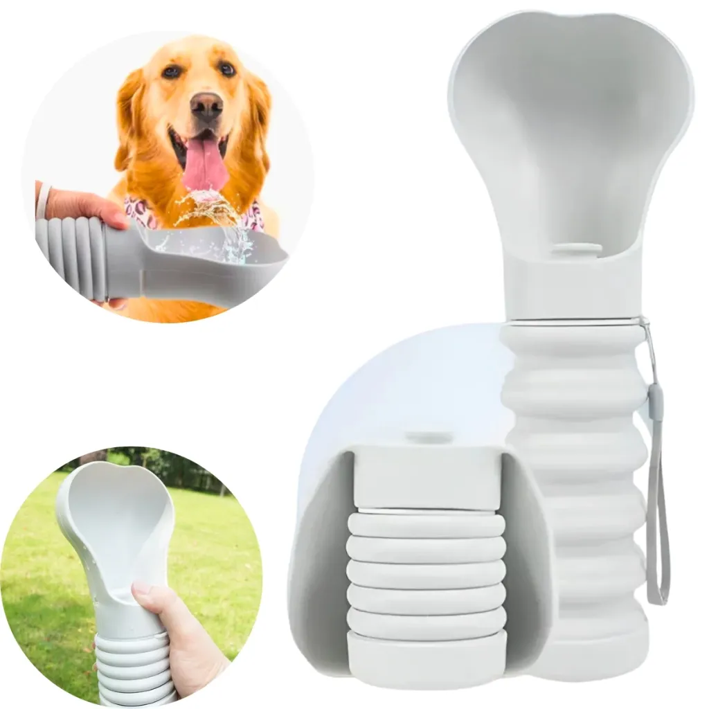 Botella plegable portátil de silicona para mascotas 550ml
