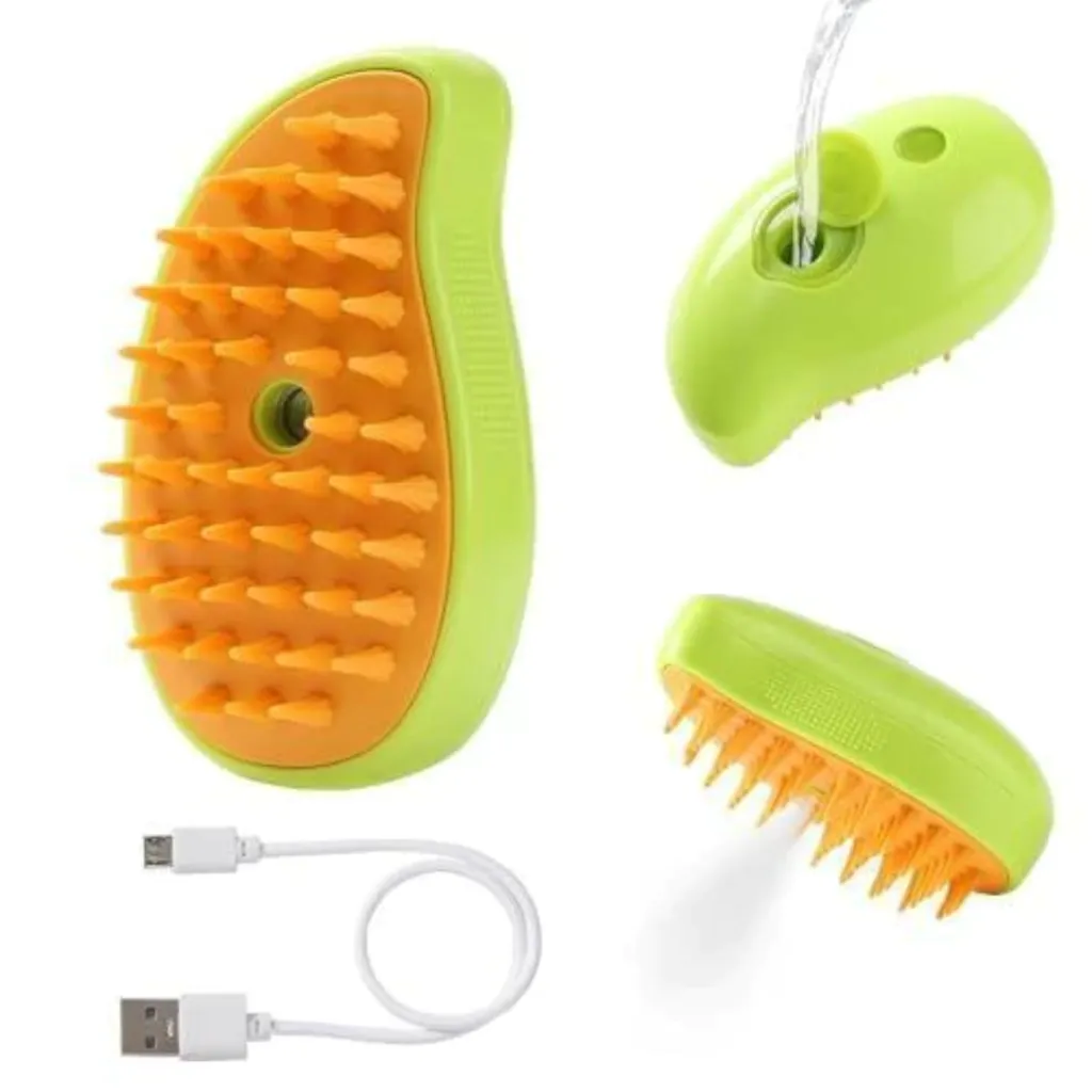 Cepillo Vapor Masajeador Saca Pelos Mascotas Perro Gato