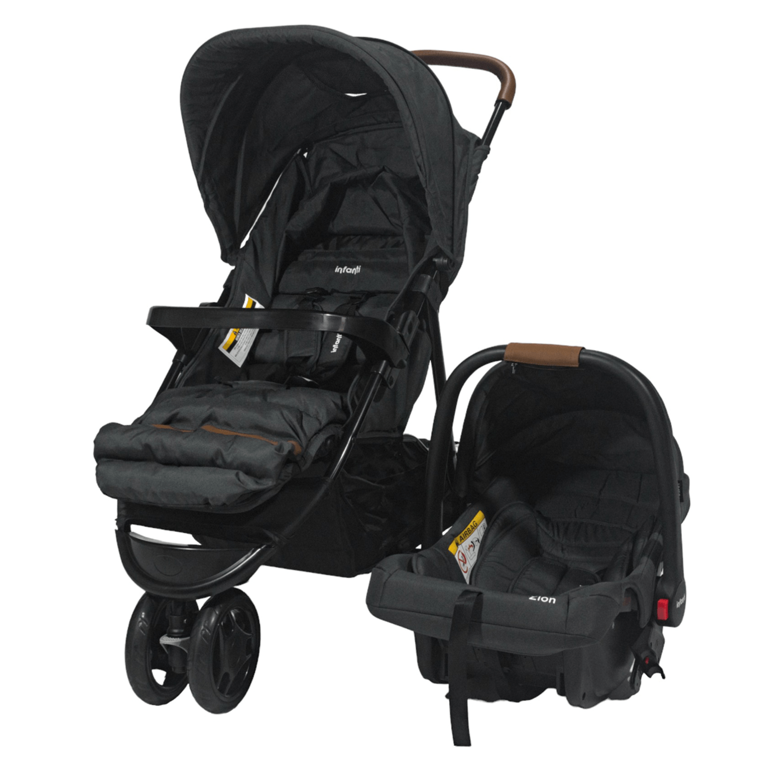 Cochecito Jogger 3 Ruedas Infanti Breeze con Huevito Gris