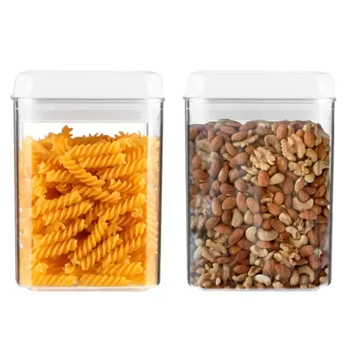 Frascos Con Cierre Hermético Kit x2 0.8lts apilables plastico transparente Gadnic FRASKIT4
