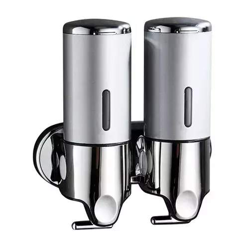 Dispenser Doble de Jabón Para Pared Manual Líquidos Gel Gadnic JABMES03