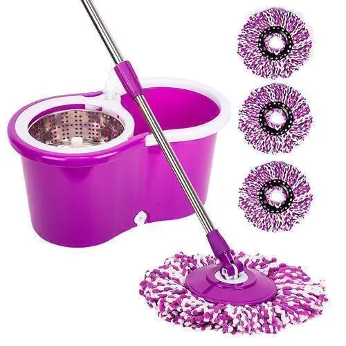 Mopa c/balde centrifugo y dispenser 13lts 4 mopas microfibra giratoria 360grad. violeta Gadnic G-MOP333 LANPA003