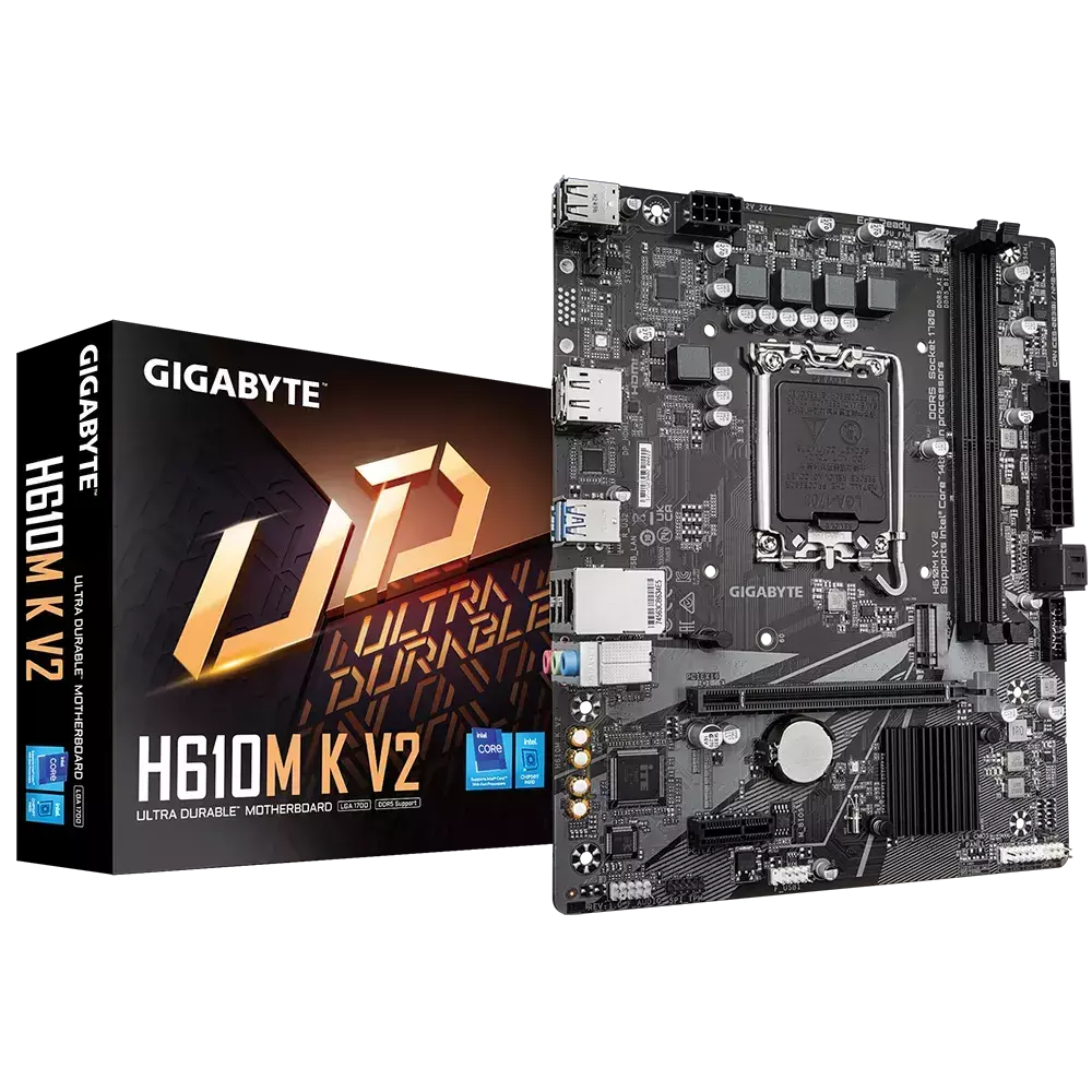 Placa Mother Gigabyte H610M K V2 Intel 12va a 14va Gen Lga1700 DDR5 mATX