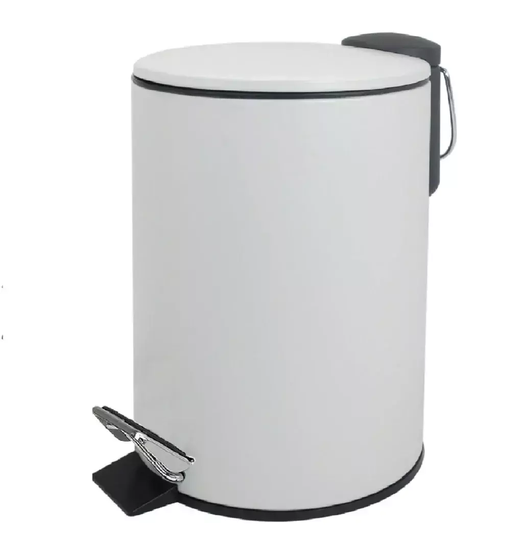 Cesto De Residuos Acero Inoxidable Acabado Mate Blanco 5 Lts c/PedalHOGAR Actual 142921-B
