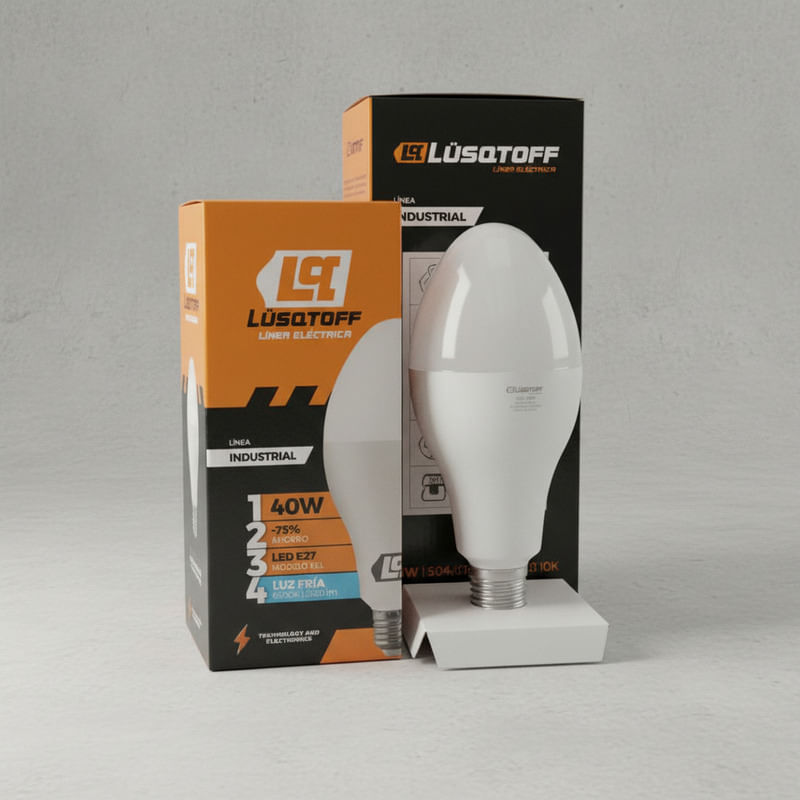 Lampara Led Oval 40w E27 Blanco Fria 6500k 3360lm Lusqtoff Blanco Frio