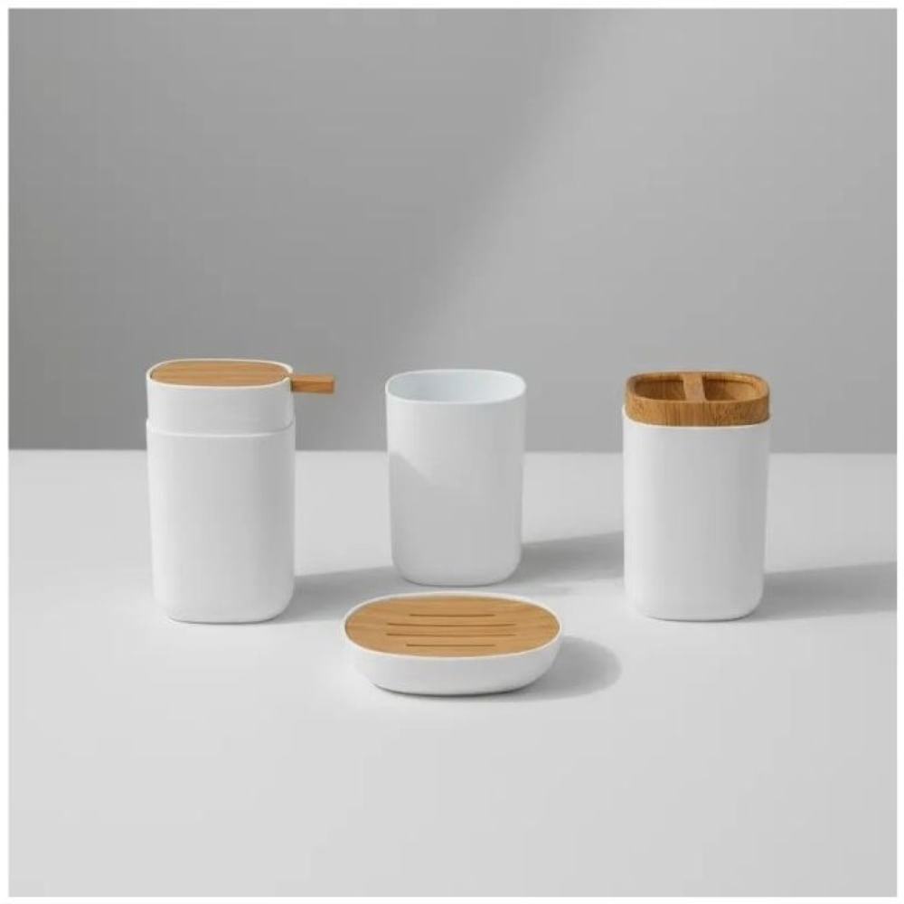 Set De Baño Dispenser Jabón Porta Cepillos Jabonera Vaso