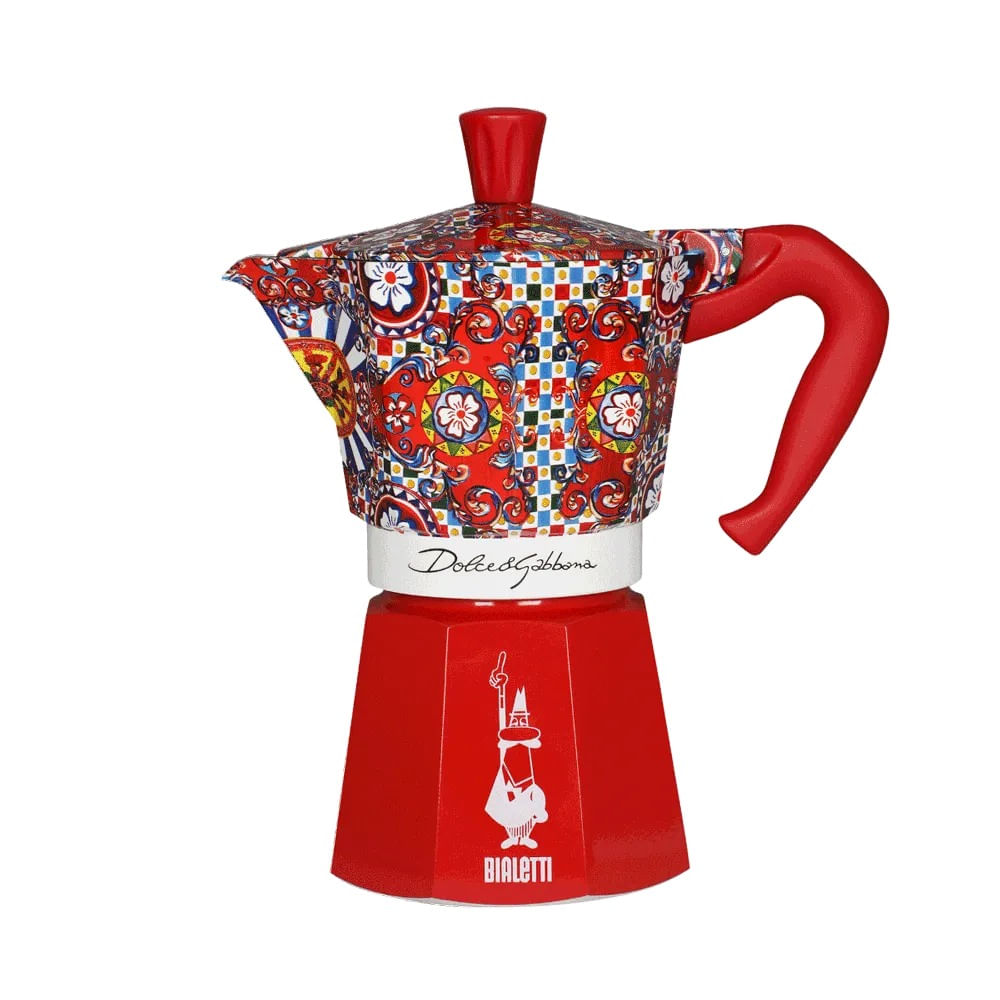 Cafetera Bialetti Moka Express Dolce Gabbana 6 Tazas Color Rojo