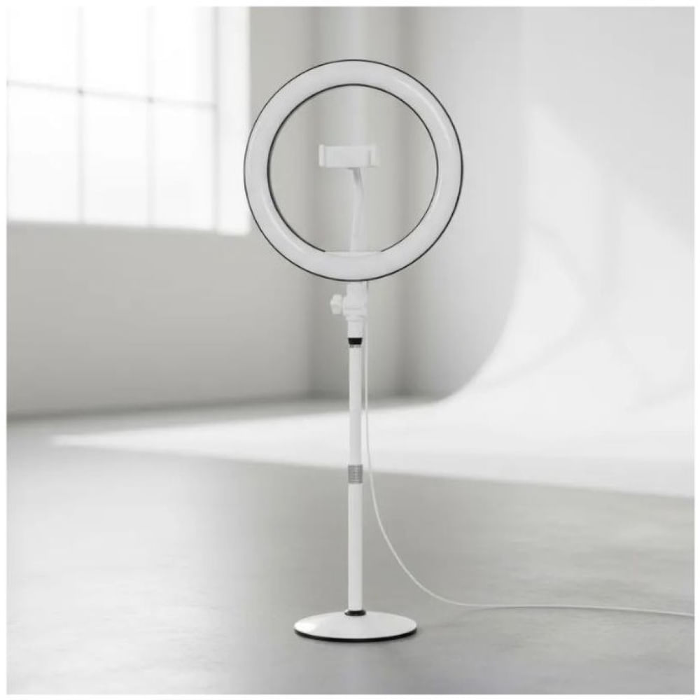 Aro De Luz Led Vgo 26cm Base Extensible Carga Usb De Mesa