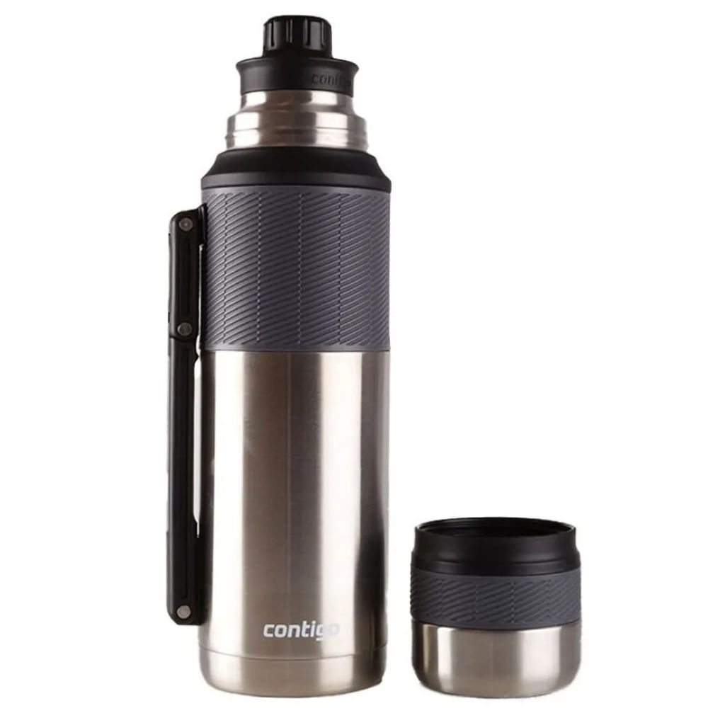 Termo Contigo 1,1l Pico Cebador Mate Acero Inox Antiderrames Color Plateado