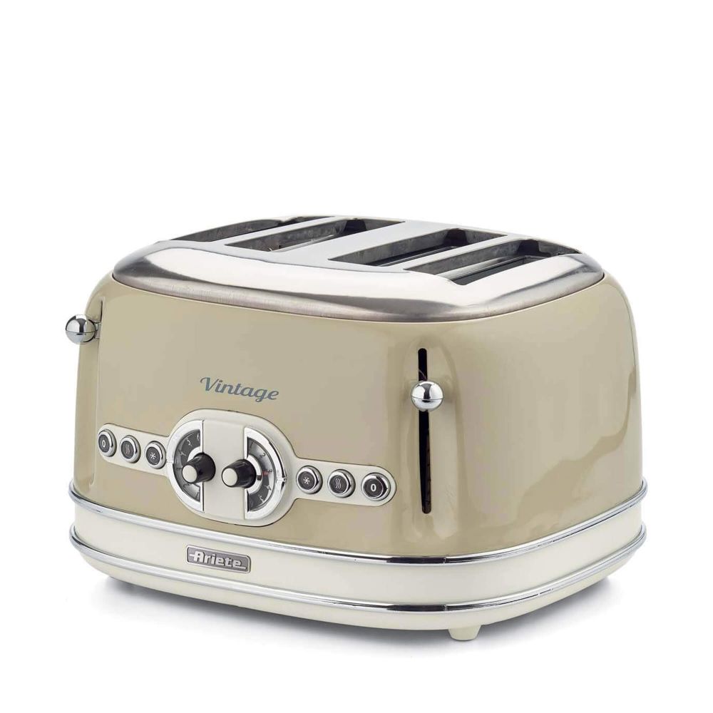 Tostadora Eléctrica Vintage Ariete 4 Rebanadas 6 Niveles Color Beige
