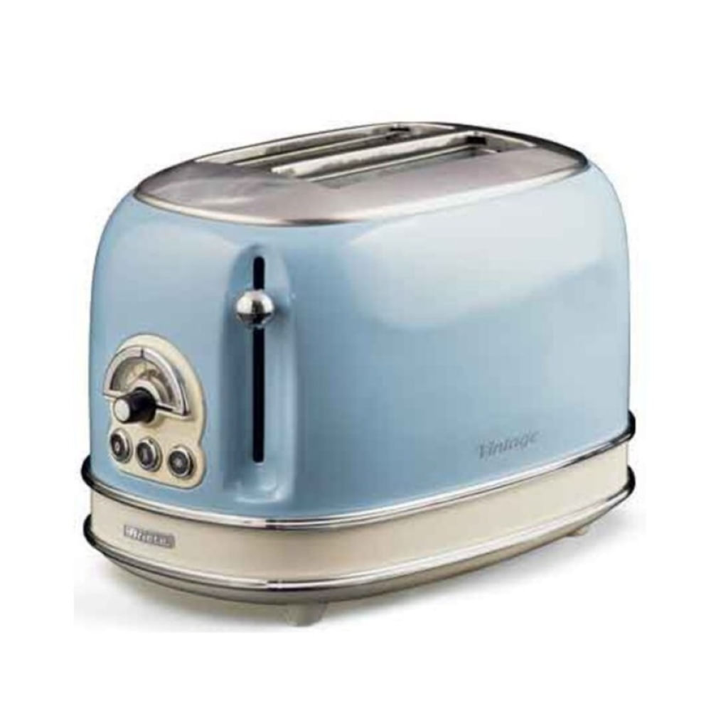 Tostadora Eléctrica Vintage Ariete 2 Rebanadas 6 Niveles Color Celeste