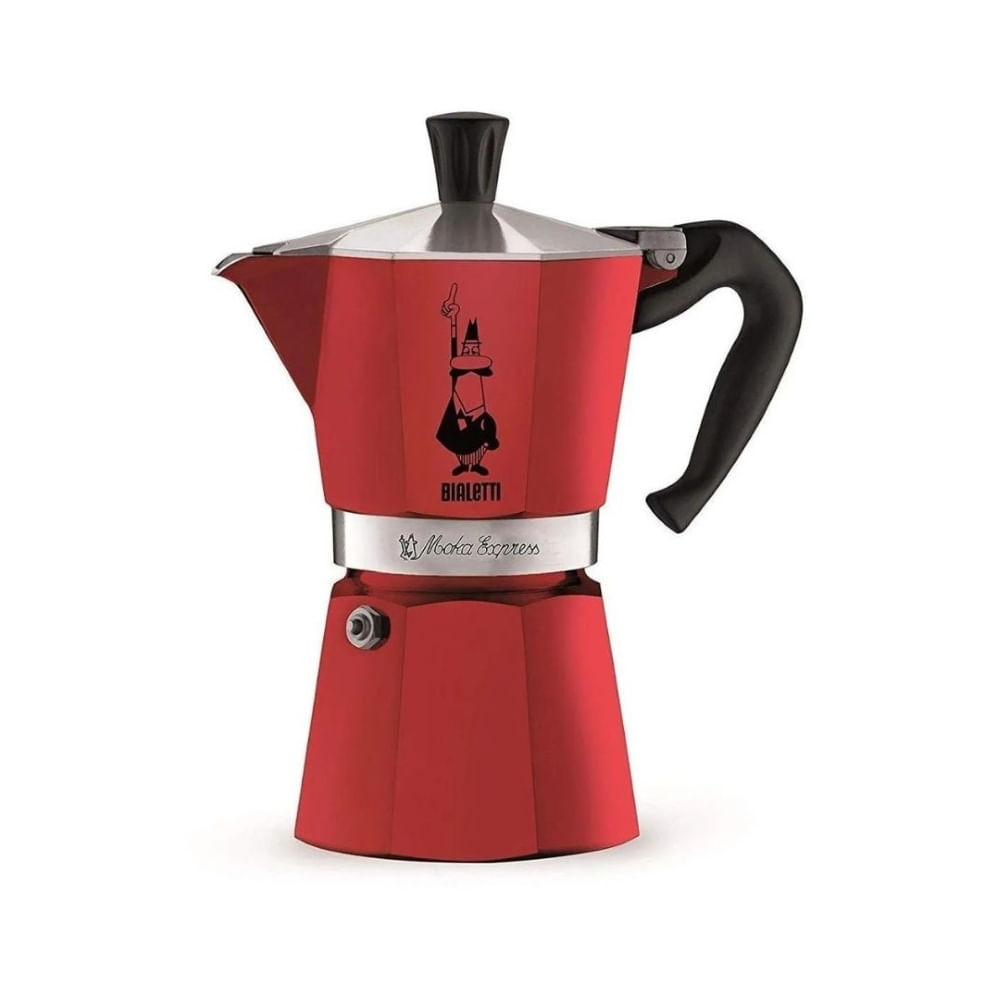 Bialetti Moka Express 6 Cups Cafetera Italiana Aluminio Color Rojo