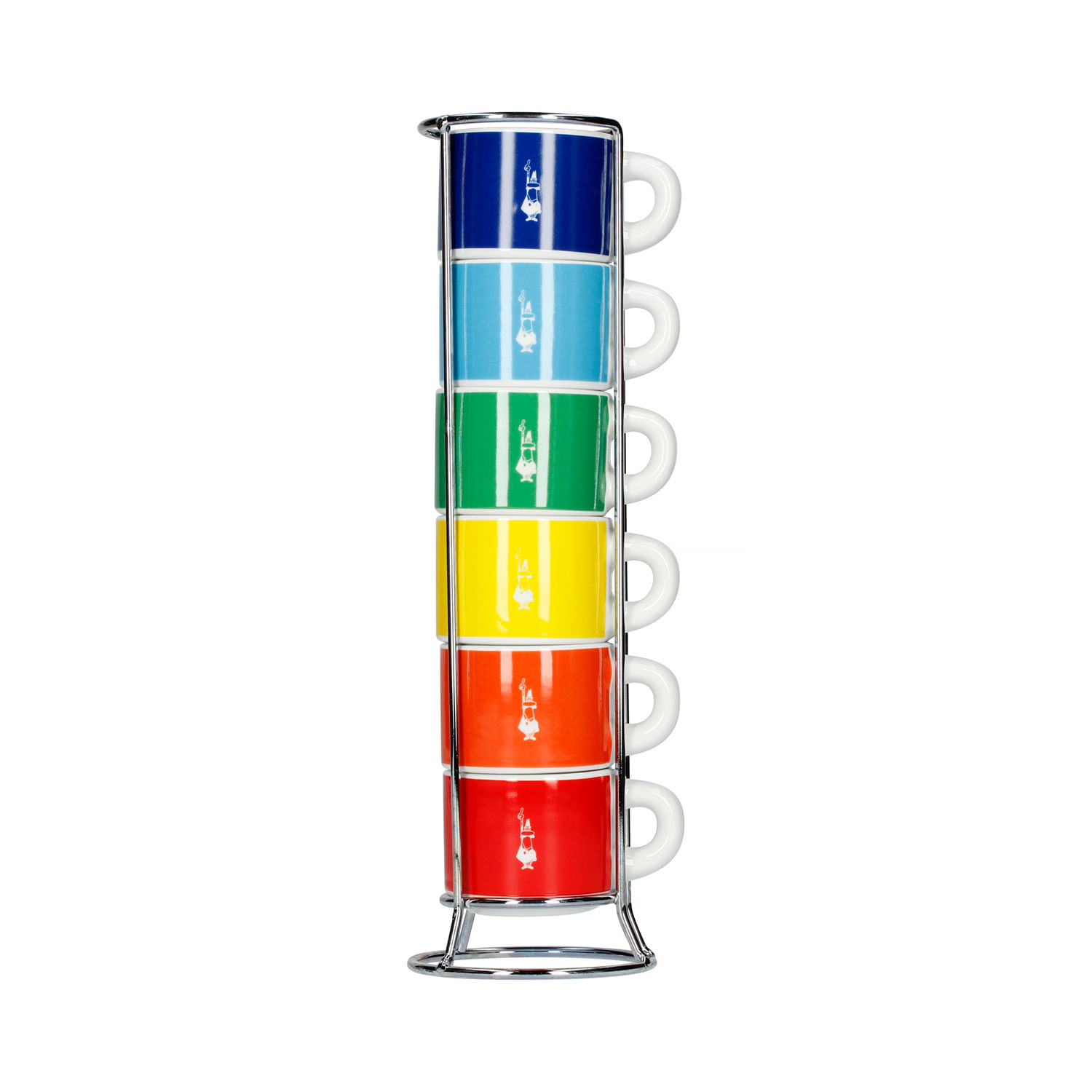 Bialetti Set X6 Tazas Porcelana Cafe Espresso 45ml Colores