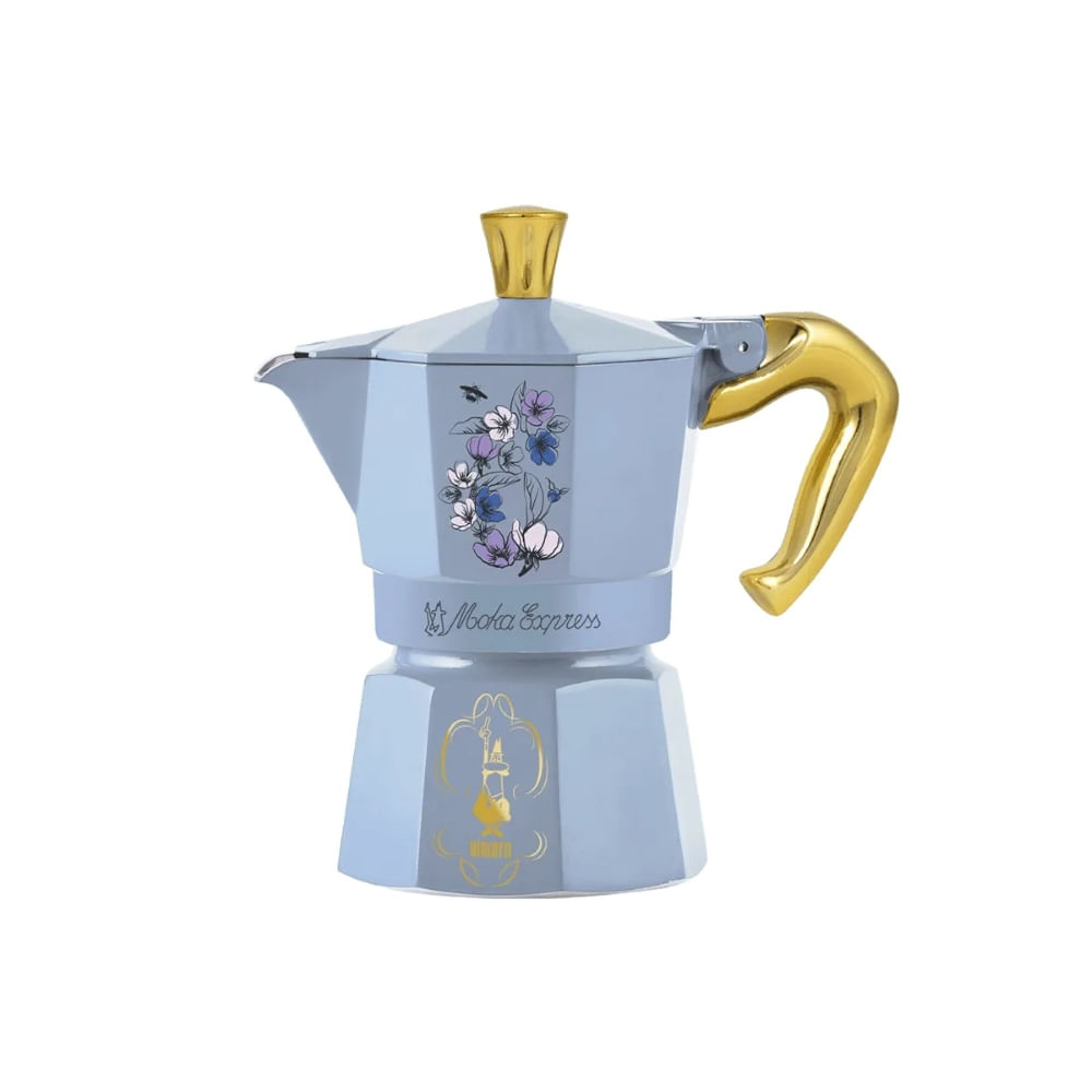 Cafetera Bialetti Moka Express Bridgerton 3 Cups Italiana Color Celeste