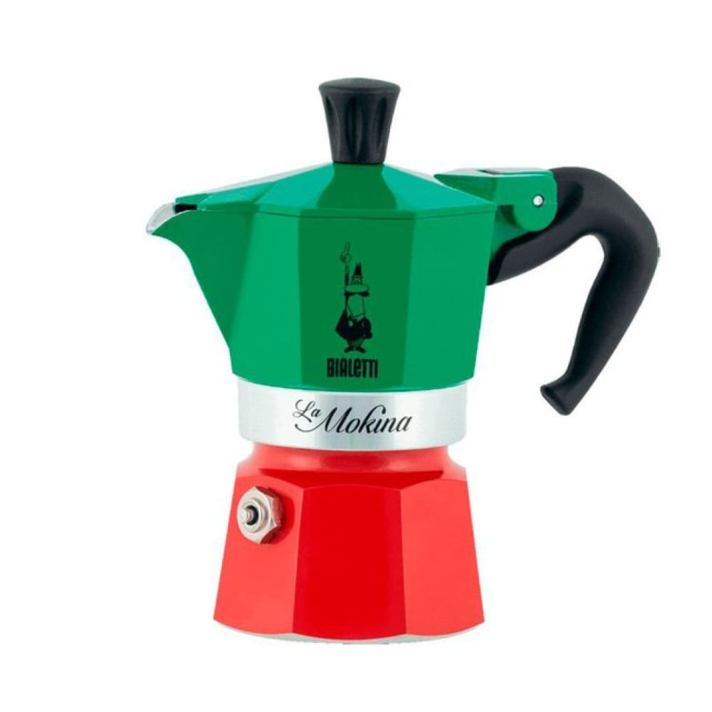 Cafetera Bialetti Mokina Tricolor Italia Moka Manual 1 Cup