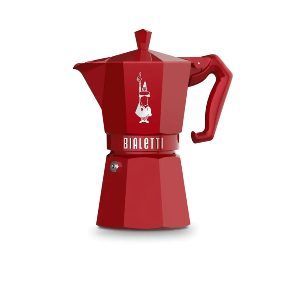 Cafetera Bialetti Moka Exclusive Italiana 6 Tazas Color Rojo