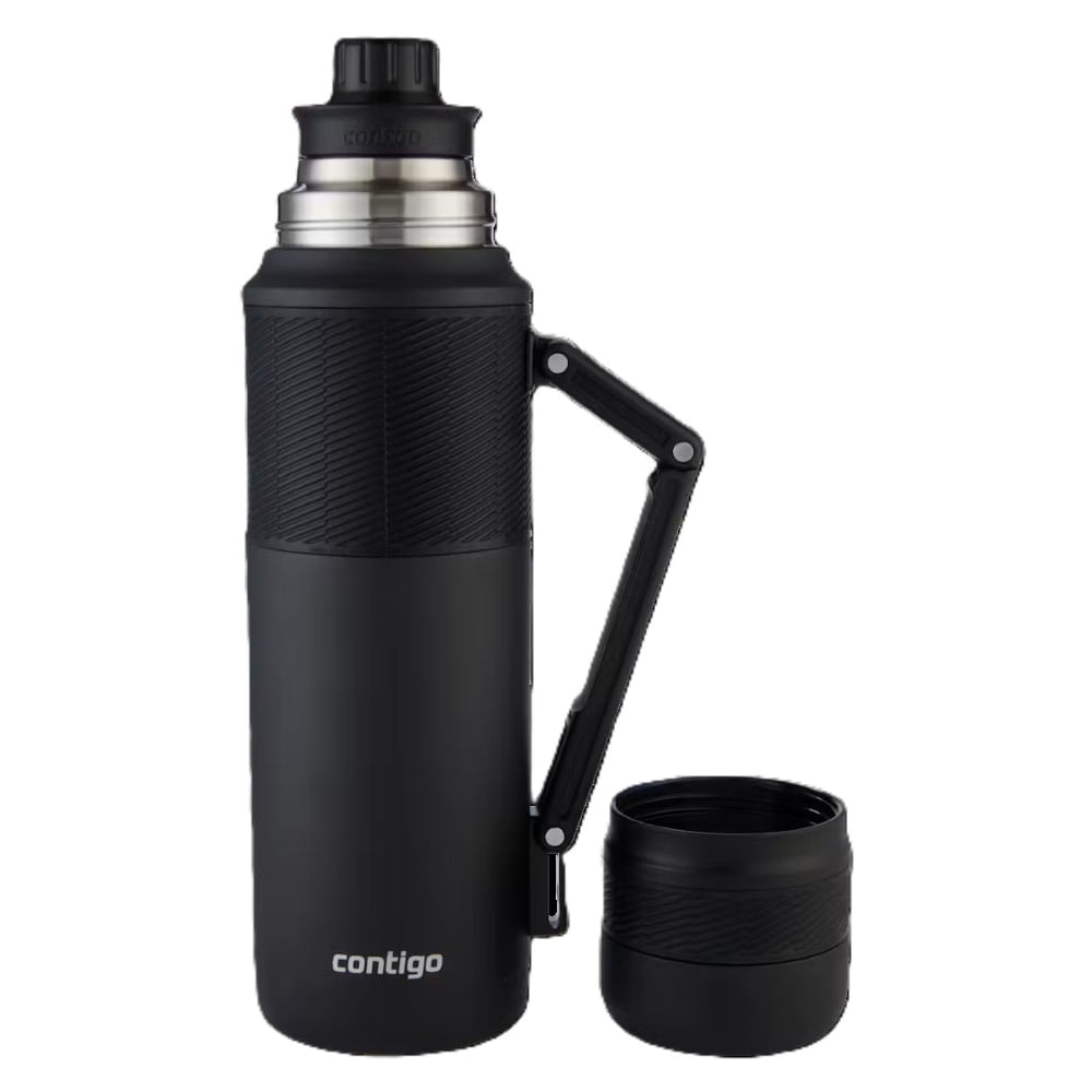 Termo Contigo 1,1l Pico Cebador Mate Acero Inox Antiderrames Color Negro