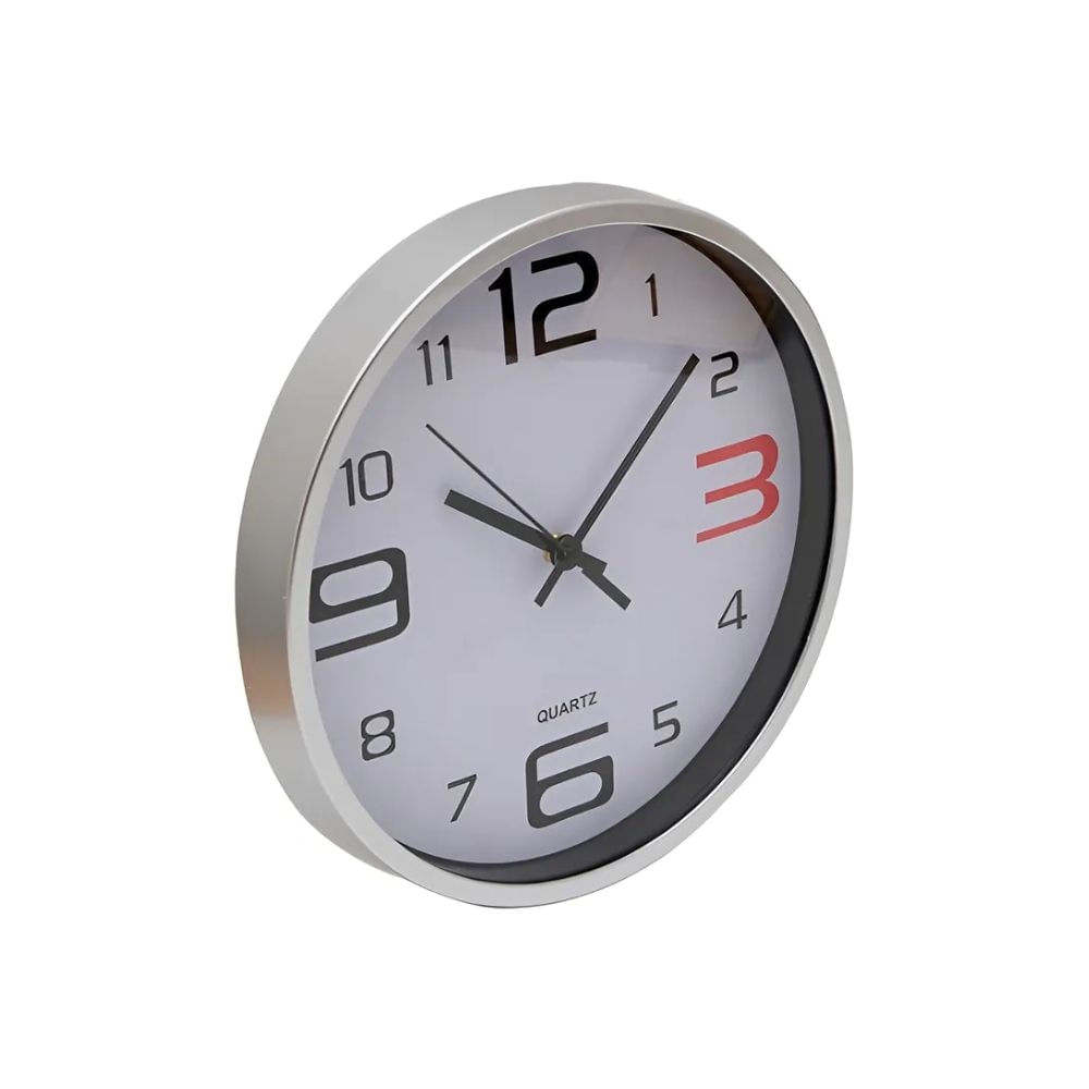 Reloj De Pared Silencioso 30 Cm Diametro Numeros Grandes