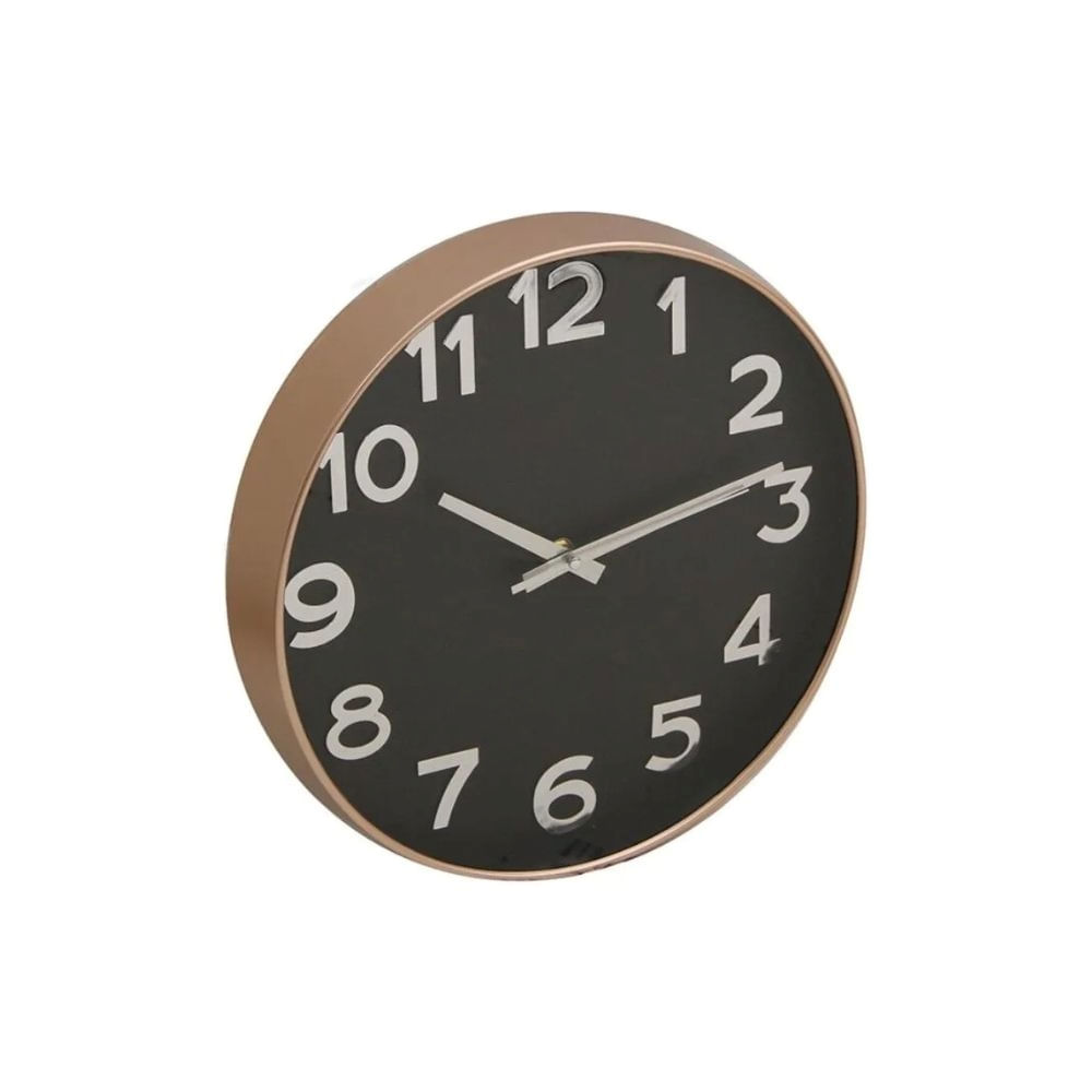 Reloj De Pared 30 Cm Diam Vidrio Plastico Silencioso Deco