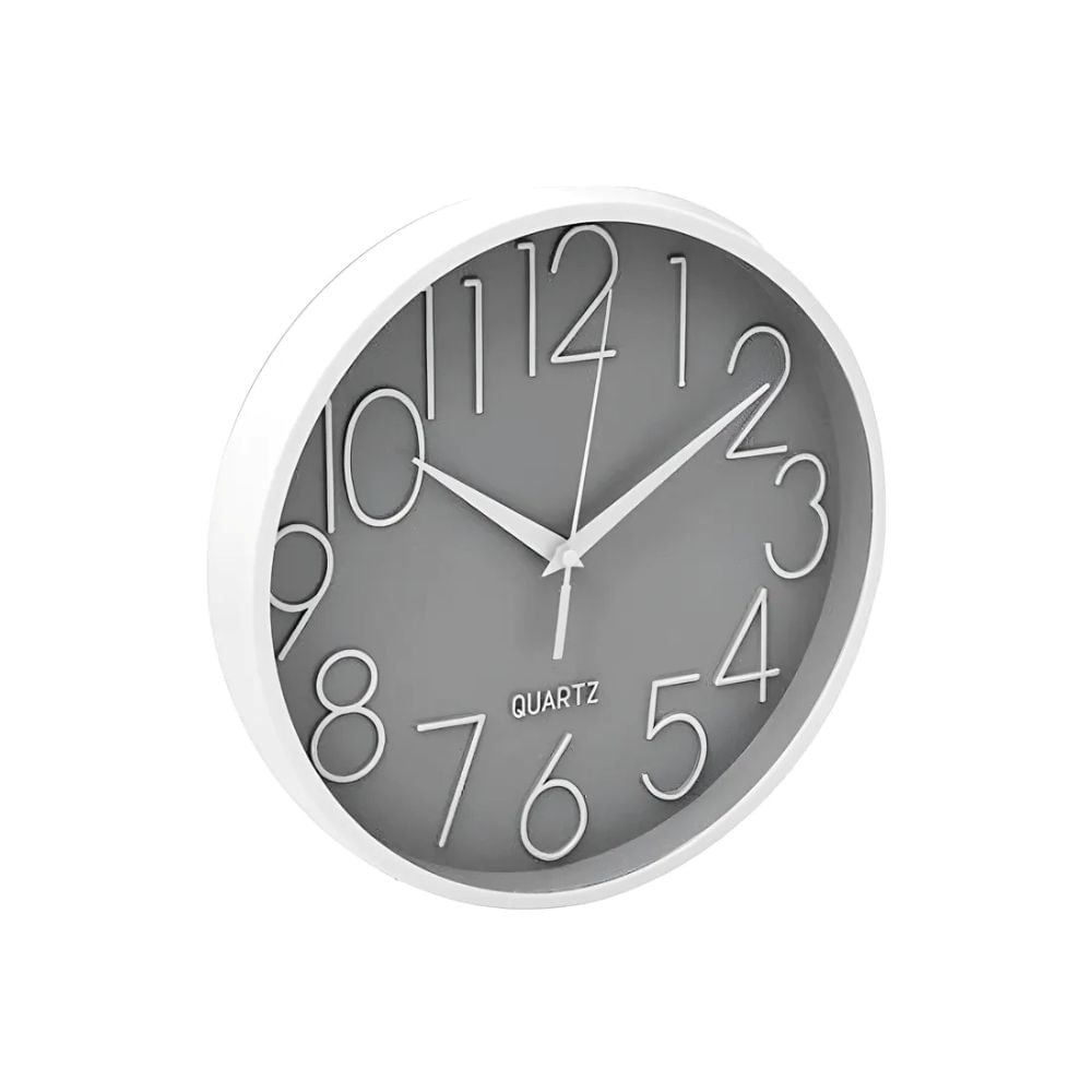 Reloj De Pared Plastico 25 Cm Numeros Grandes Silencioso