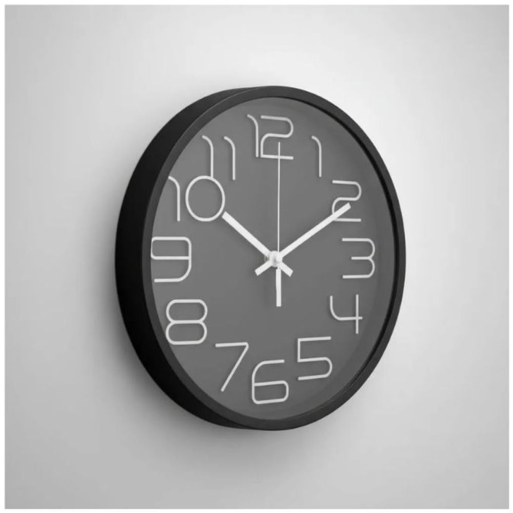 Reloj De Pared 30cm Diametro Plastico Numeros Grandes Byn