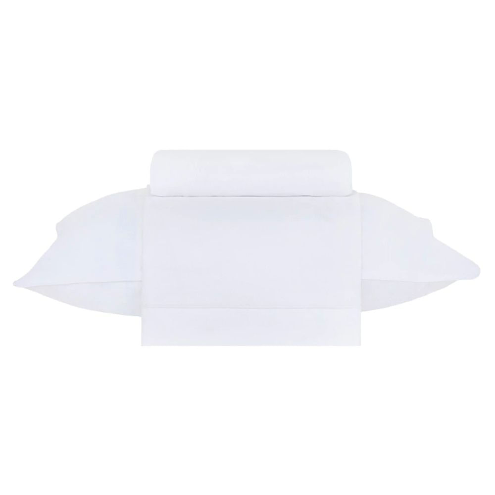 Juego Sábanas Twin Espalma Basic 180 Hilos Algodón Peinado Color Blanco