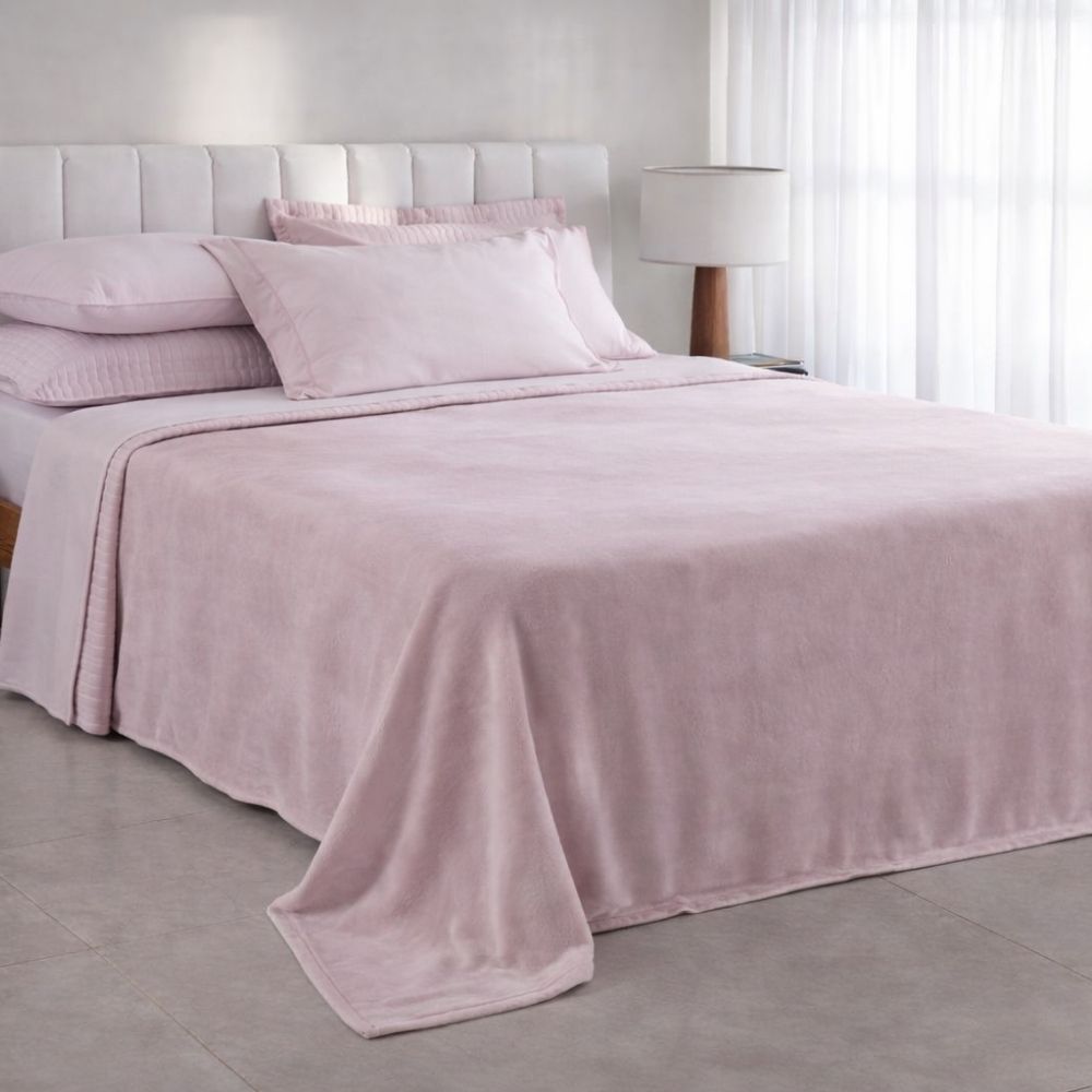 Frazada King Espalma Aspen II Poliéster Hipoalergénica Color Rosa