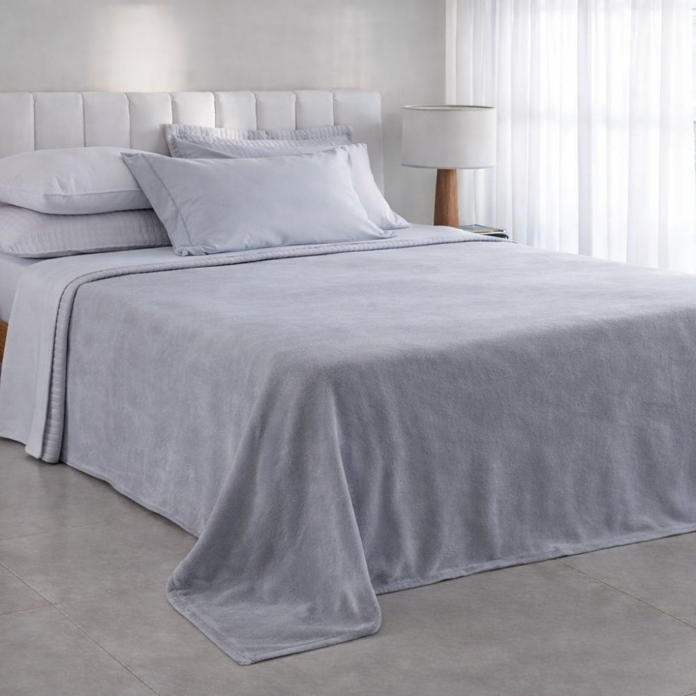 Frazada King Espalma Aspen II Poliéster Hipoalergénica Color Gris