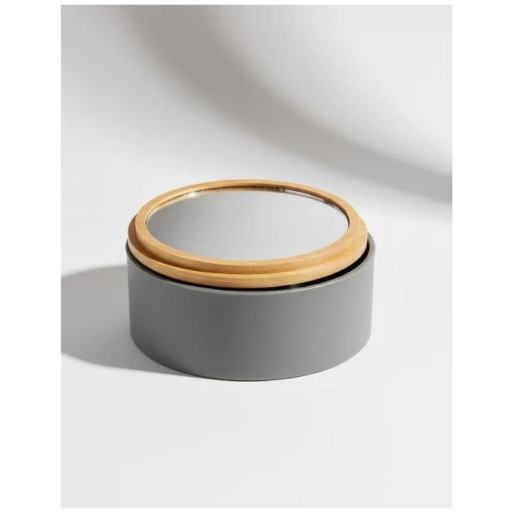 Alhajero De Madera Con Espejo Organizador Joyas Redondo Vgo