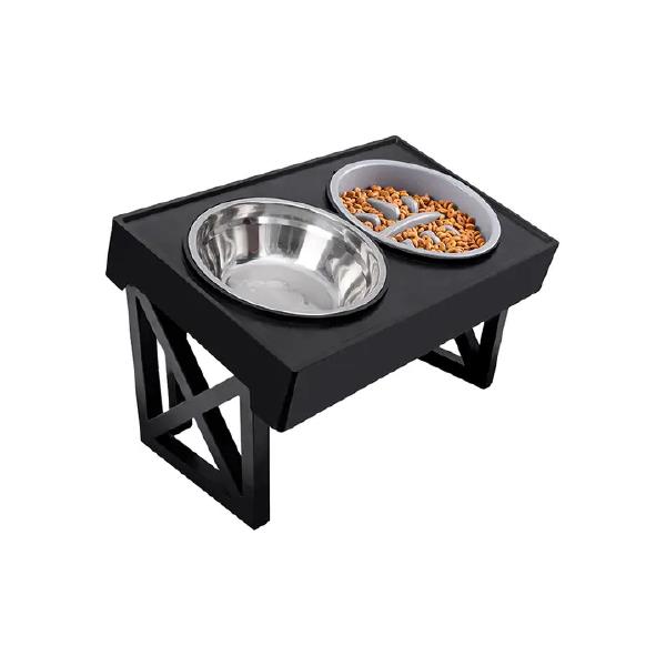 Comedero para Mascotas Waggs Elevado Negro