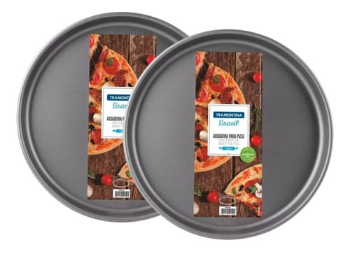 2 Pizzeras Tramontina Molde Pizza Teflón 35cm Antiadherente