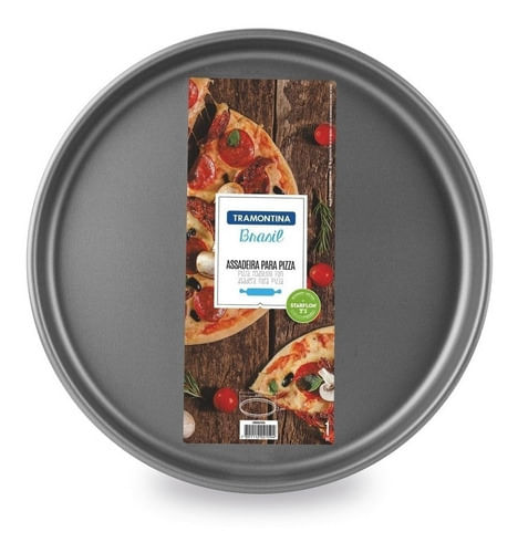 Pizzera Tramontina Linea Brasil Molde Para Pizza Antiadherente De 30 Cm Color Negro