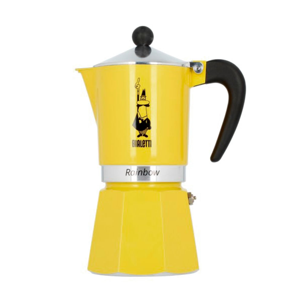 Cafetera Bialetti Rainbow 6 Cups Tazas Manual Italiana Color Amarillo