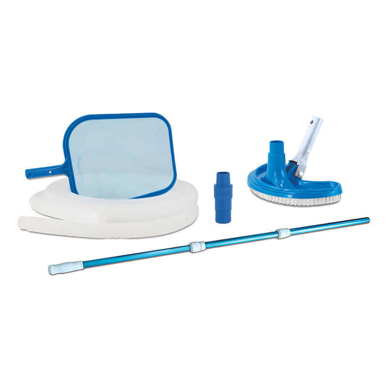 Kit Limpieza Pileta Piscina Sacahojas Barrefondo Barral 1.8m