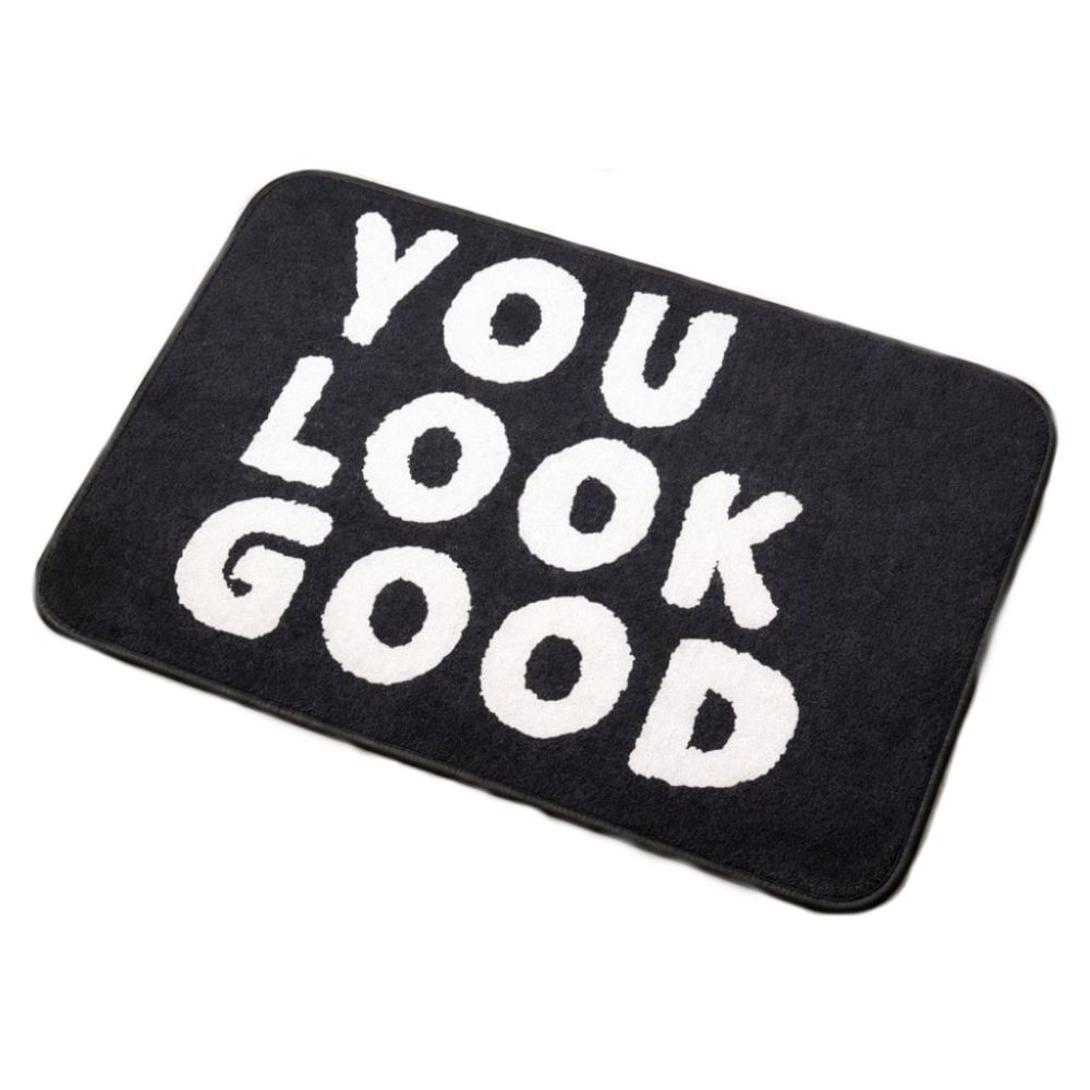 Alfombra De Baño Frase Estampada Antideslizante You Look Good