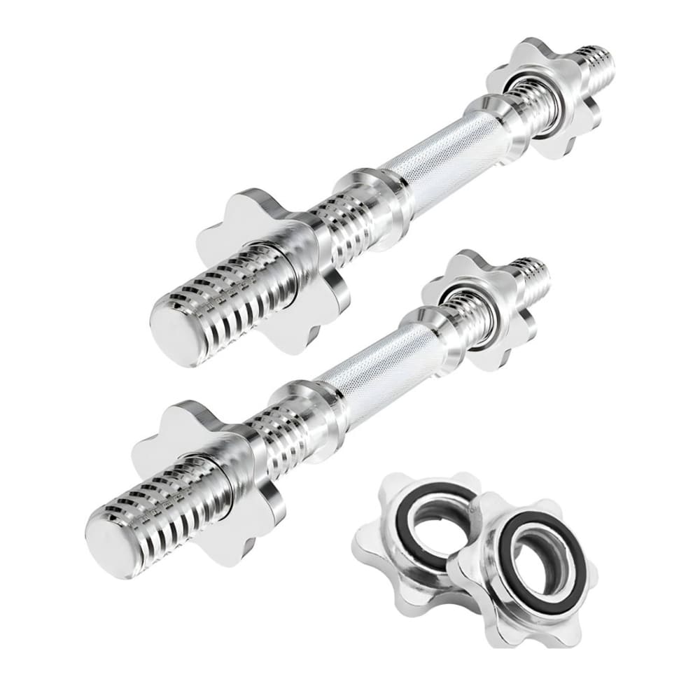 Mancuernas Para Discos Pesas Gadnic Cromadas Macizas Kit Rosca 30mm
