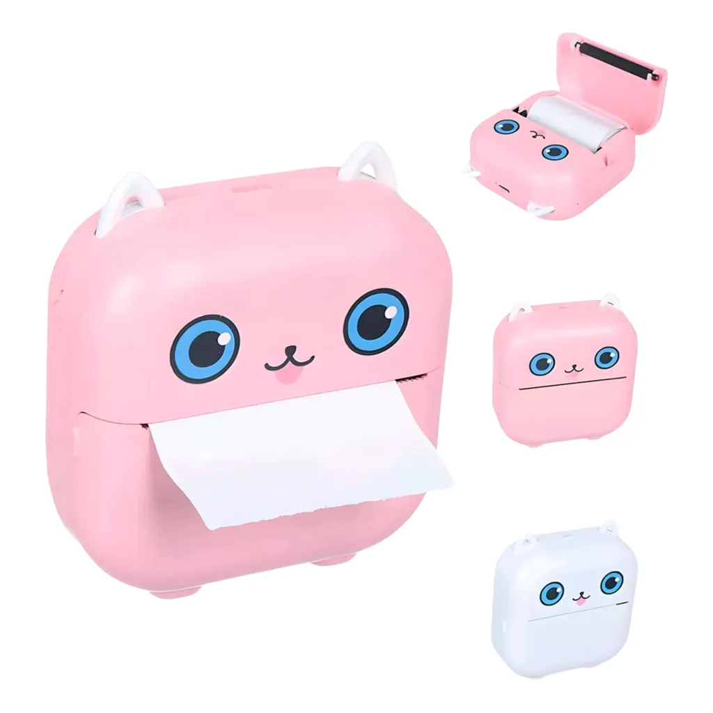 Mini Impresora Térmica Bluetooth Recargable Portátil Rosa