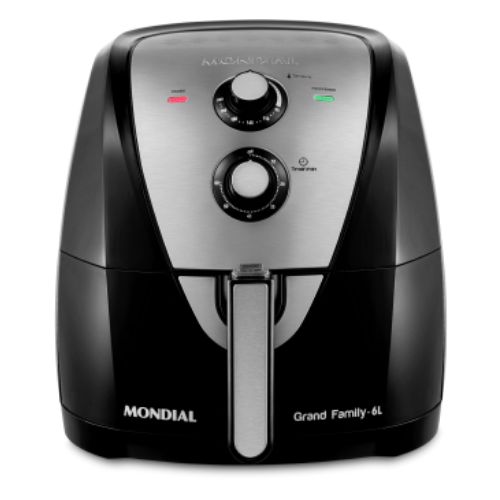 Freidora De Aire 6 LT Familiar Negra/Inox AFN-60-BI Mondial Air Fryer