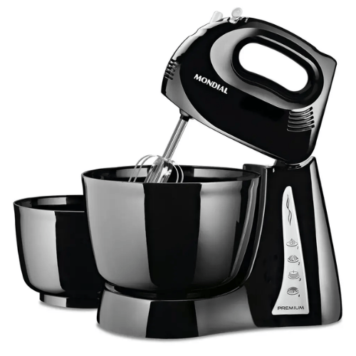 Batidora De Mesa Doble Bowl 4Lt Negro Mondial B-04 NP