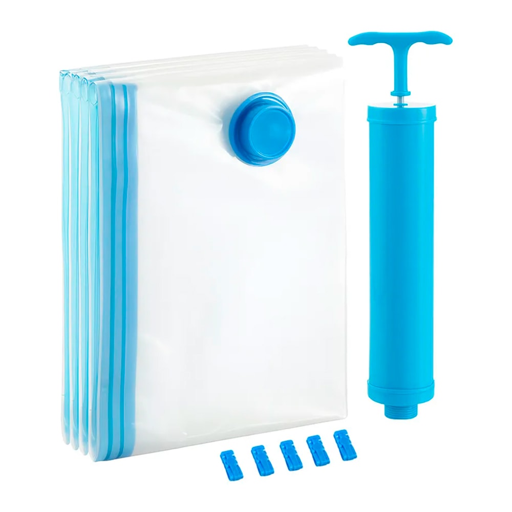 Kit de Bolsas Al Vacío 5 En 1 Gadnic Para Guardar Ropa 60 x 80 cm