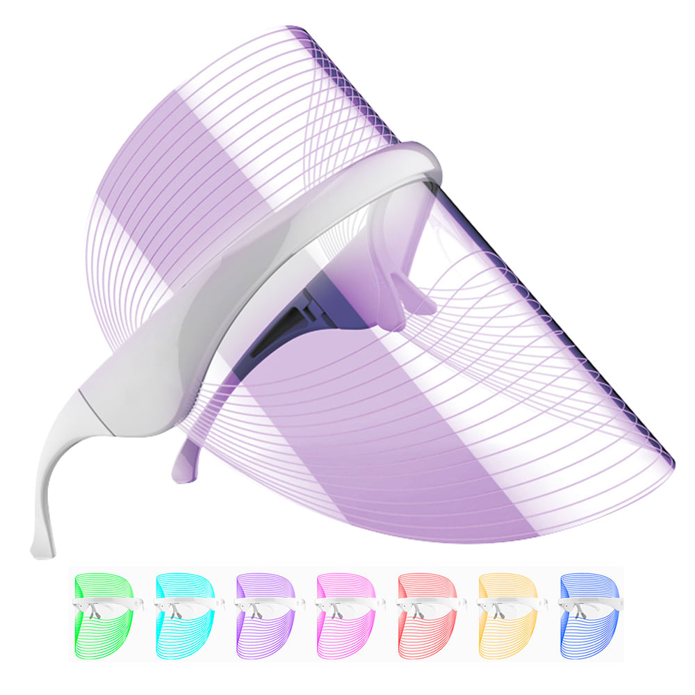 Máscara Led Facial 7 Luces Fototerapia Anti edad Rosácea Acné