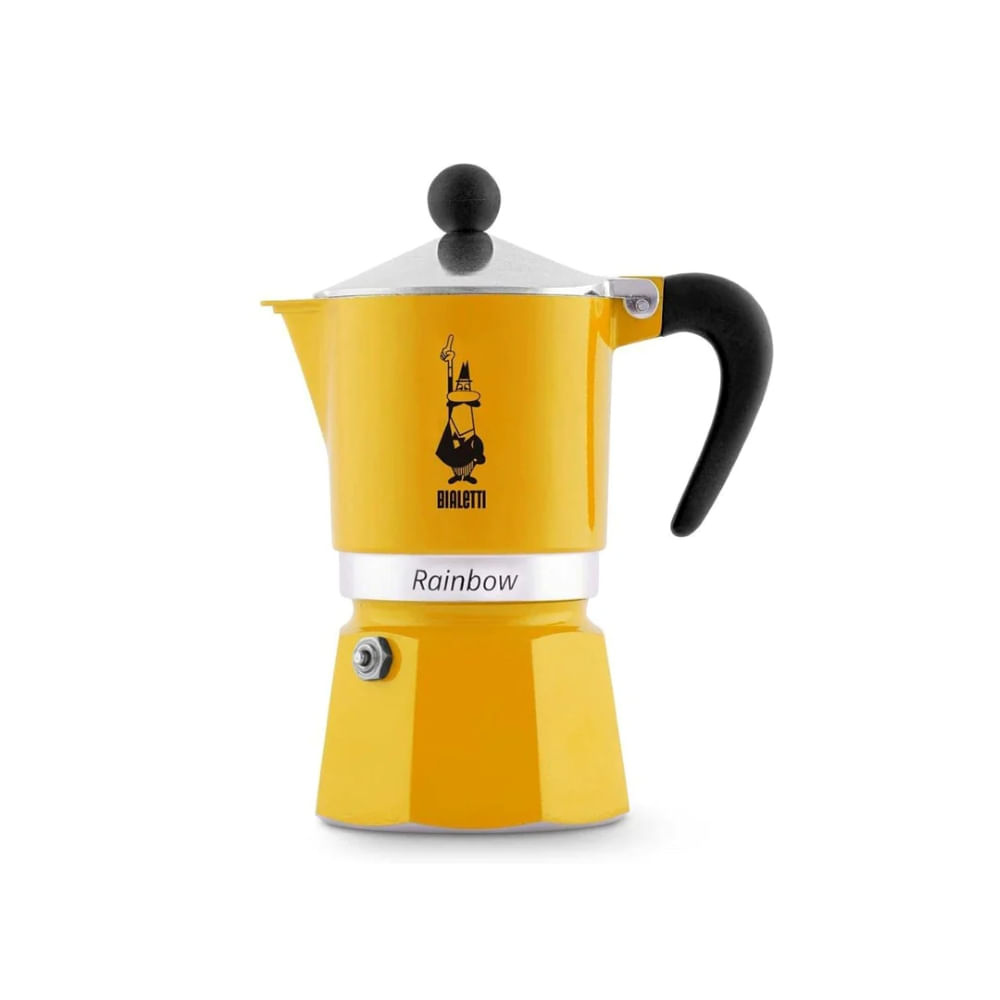 Cafetera Bialetti Rainbow 3 Cups Tazas Manual Italiana Color Amarillo