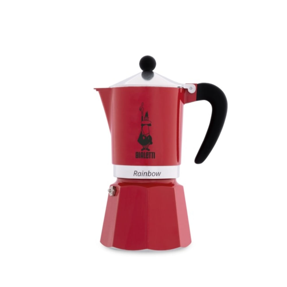 Cafetera Bialetti Rainbow 6 Cups Tazas Manual Italiana Color Rojo