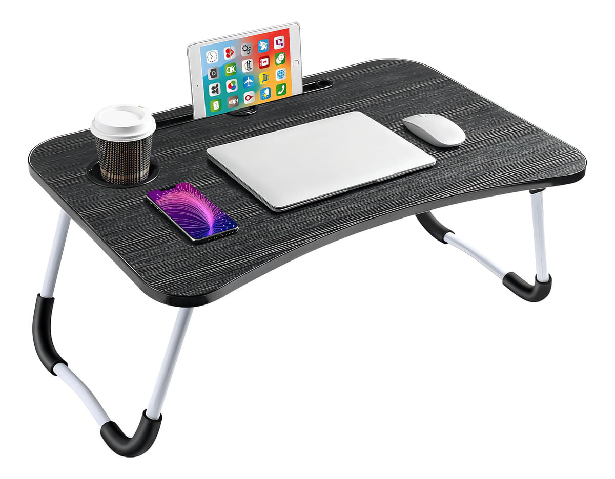 Mesa Bandeja Para Cama Plegable Desayunadora Tablet Notebook Levys Bazar Color Negro