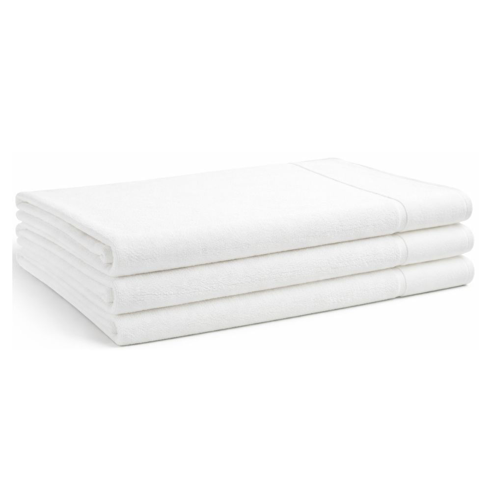 Set X2 Toallas De Piso Espalma 48x85cm 100 Algodón Peinado 700 G/m2 Color Blanco
